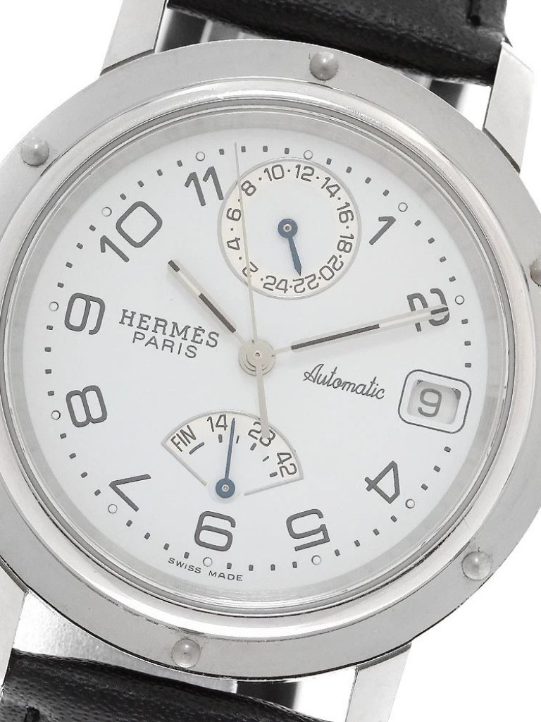 Hermes Clipper Cl5710 Date Gmt White Dial Automatic Mens Watch906240